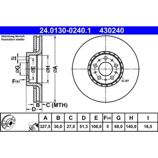 ATE Front Disc Brake Rotor - 31400893